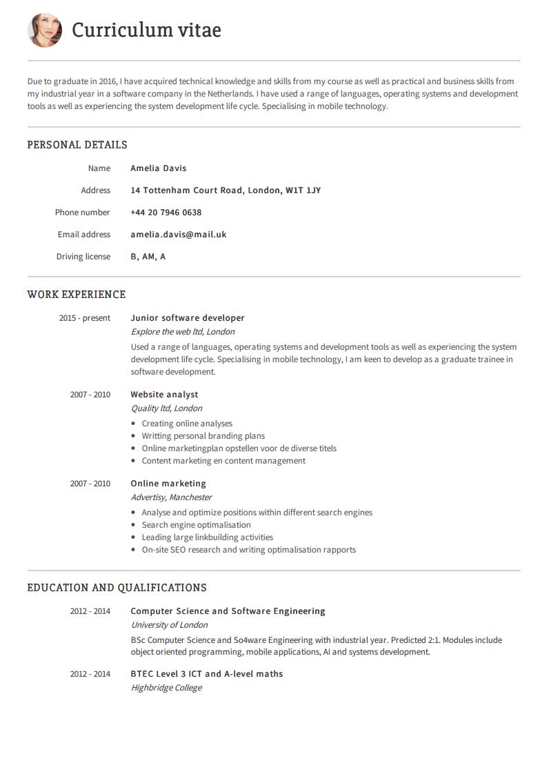 Besplatan primer CV-ja Besplatan primer CV-ja