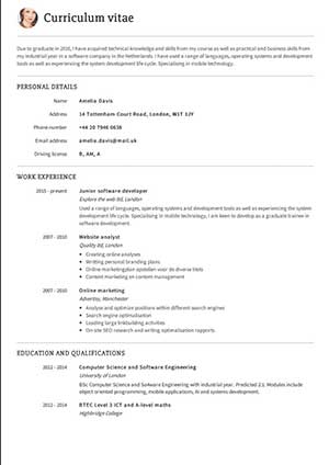 Besplatan primer CV-ja