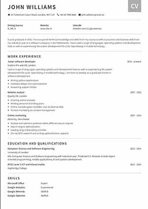 Besplatan primer CV-ja