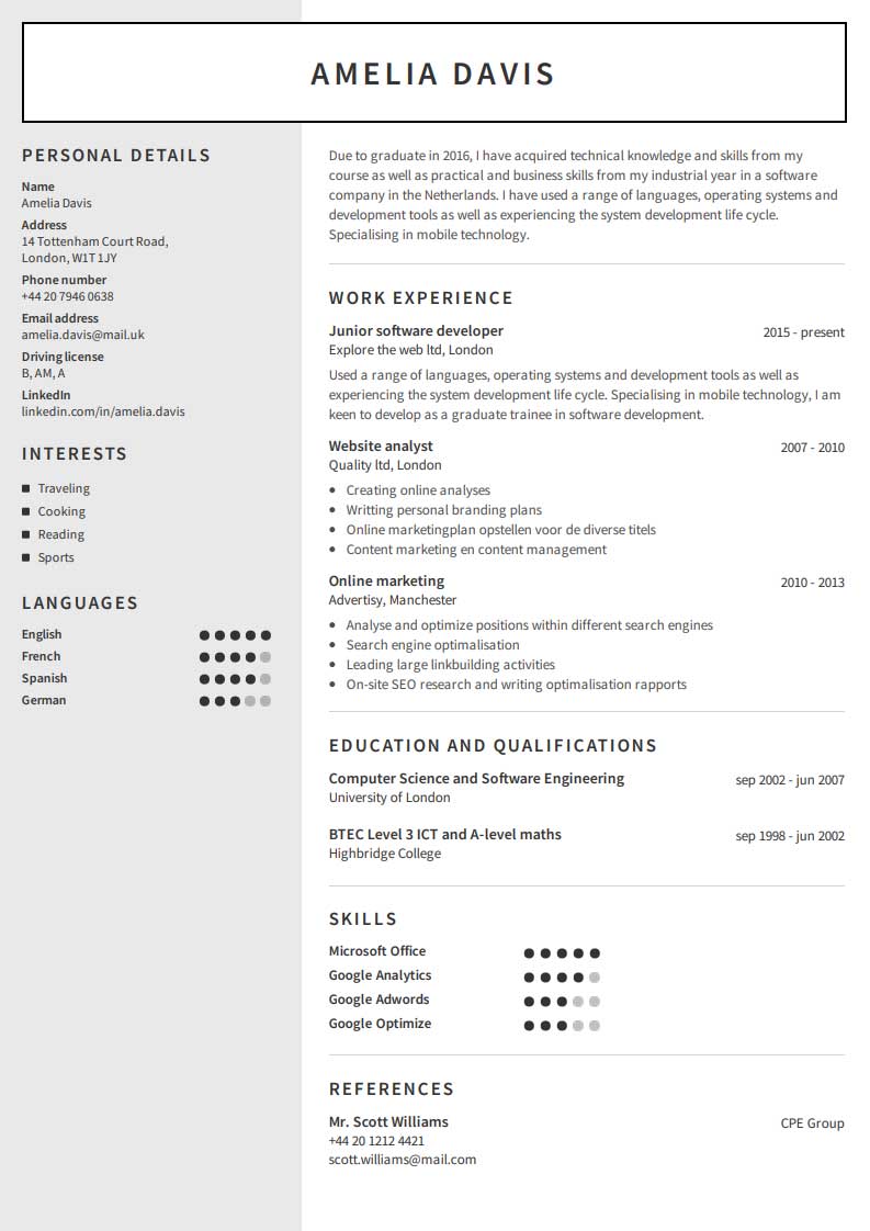 Besplatan primer CV-ja Besplatan primer CV-ja