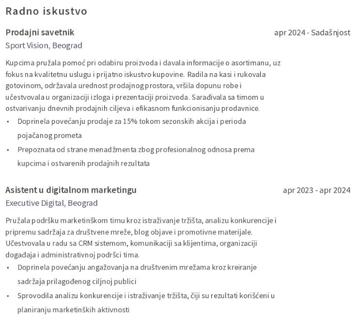 radno iskustvo u part-time cv-ju radno iskustvo u part-time cv-ju