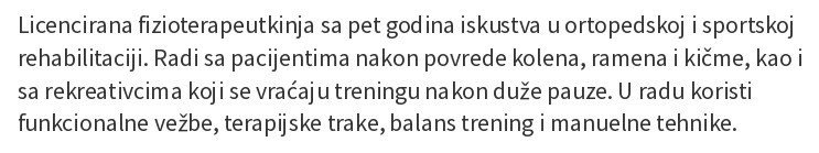 licni profil u cv-ju fizioterapeuta
