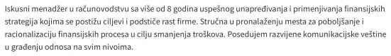 CV racunovodje – licni profil